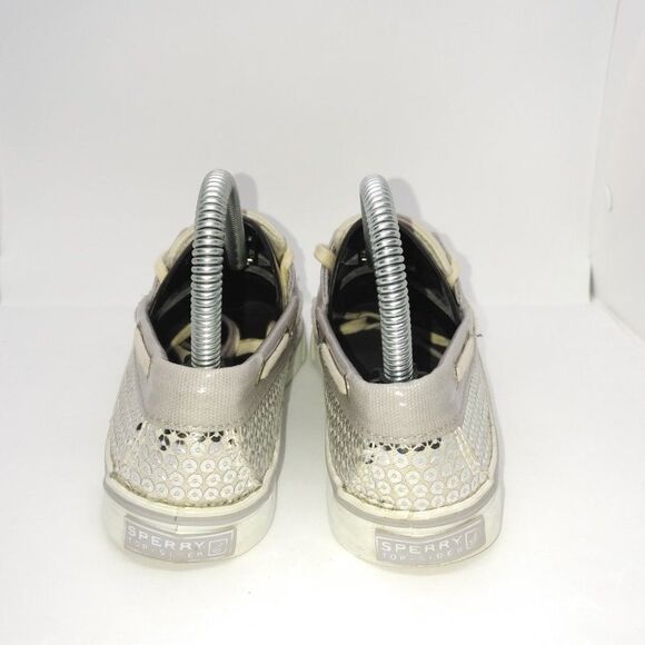 Sperry‎ Top Sider Bahama Silver Sequin Boat Shoes Women's Size 5.5 M Silv… - Picture 6 of 8